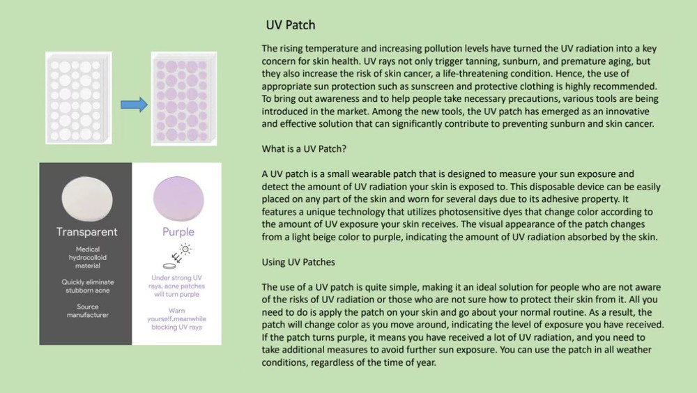 UV patch sticker UV patch sticker